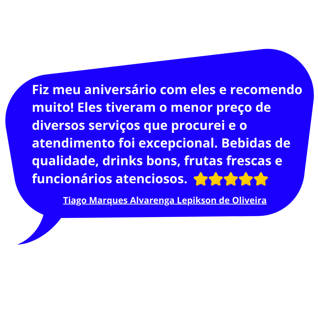 Equipe show produtos de primeira qualidade atendimento espetacular. O evento ficou perfeito com os drinks e absolutamente todos os convidados elogiaram. Mega indico a Drinklandia preco justo e 