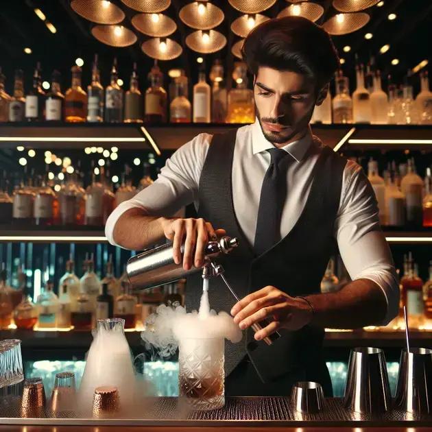 barman especialista em técnicas moleculares transforma coquetelaria