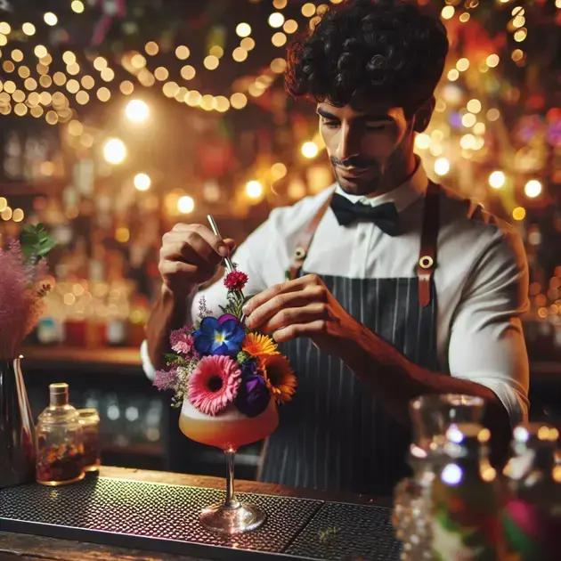 Barman para debutantes com coquetéis florais: transforme sua festa
