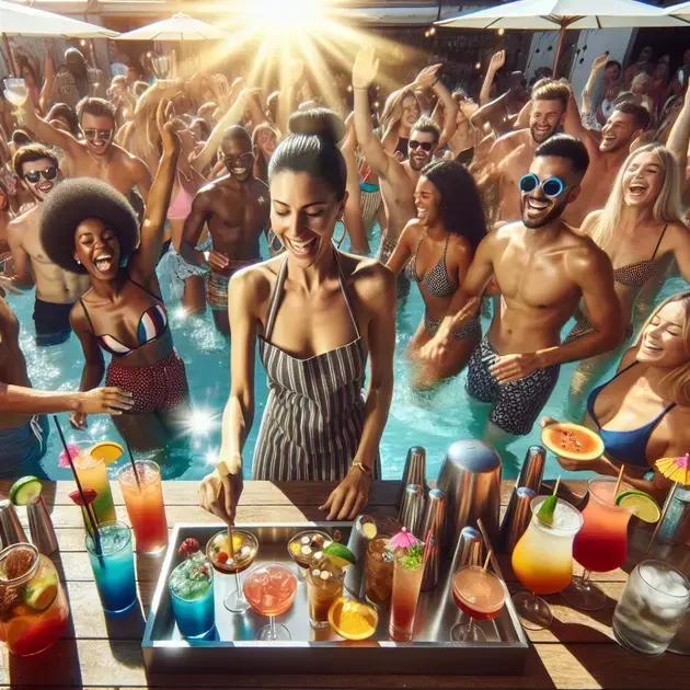 Pool Party com Bartender: Coquetéis Refrescantes para Animação na Piscina 4 Pool Party com Bartender: Coquetéis Refrescantes para Animação na Piscina