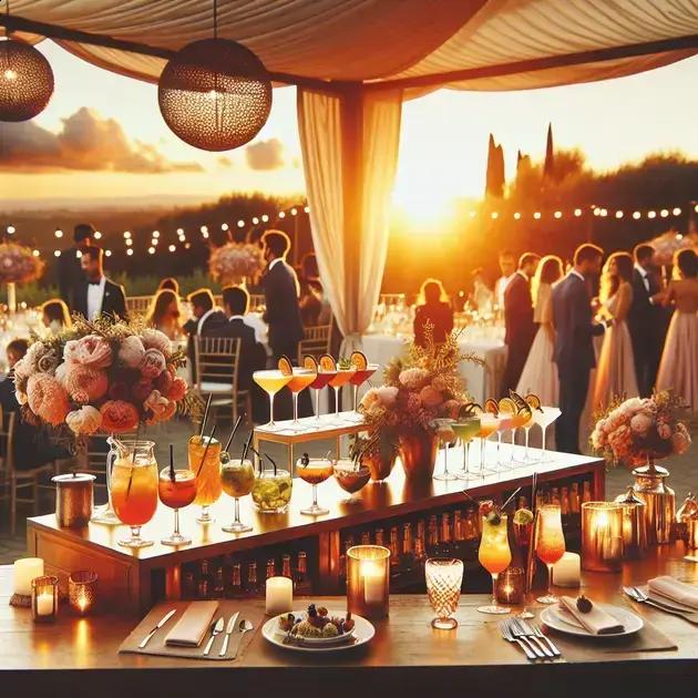 open bar para casamentos ao pôr do sol