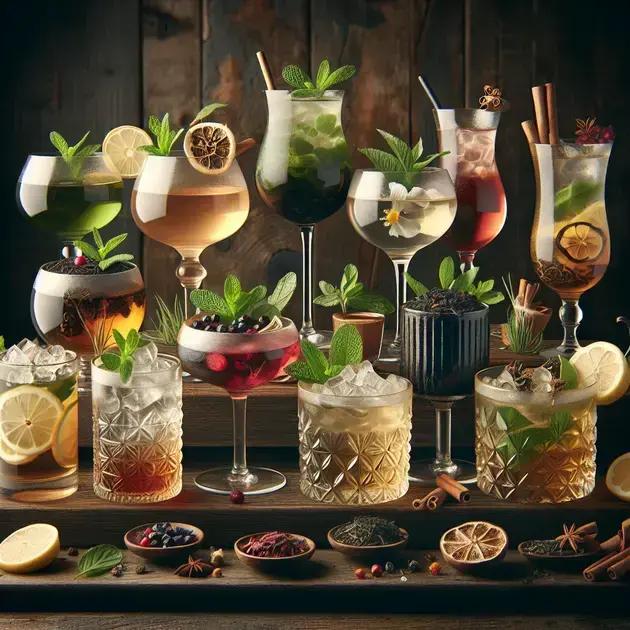 os tipos de chá mais populares para coquetéis