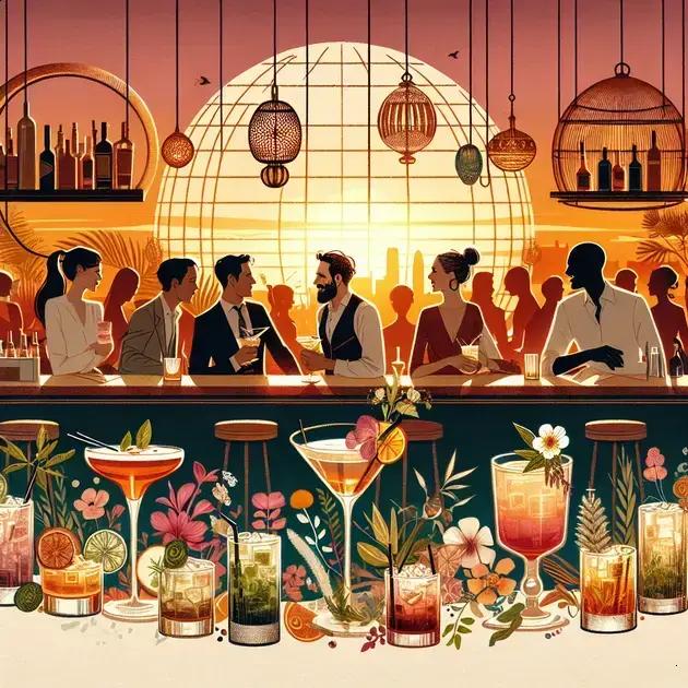 tendências de coquetéis ao pôr do sol tendências de coquetéis ao pôr do sol